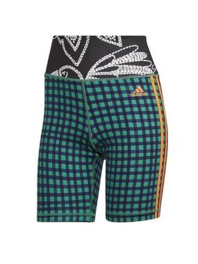 adidas x FARM Rio Bike Shorts Womens XS NWT Tight Fit High Rise Tropical HN3899